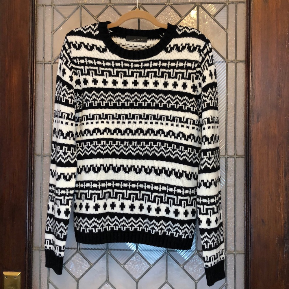 Black Tag by Zara Man Knit Sweater Sz 42